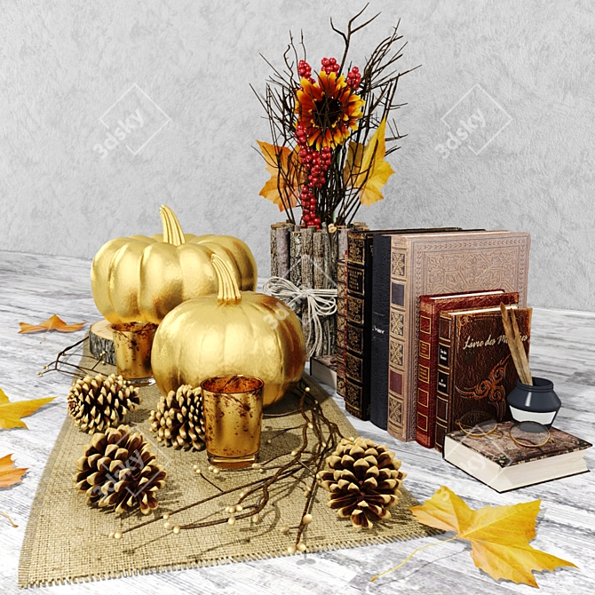 Autumn Vibes Decor Set 3D model image 1