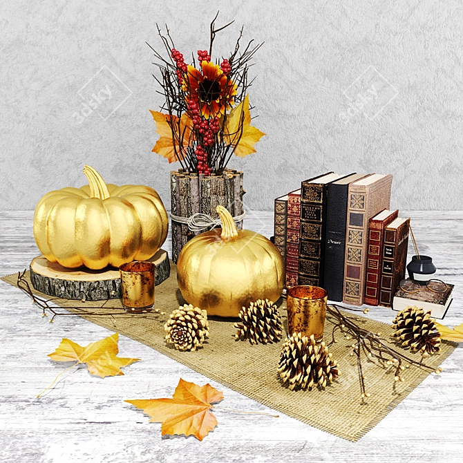 Autumn Vibes Decor Set 3D model image 2