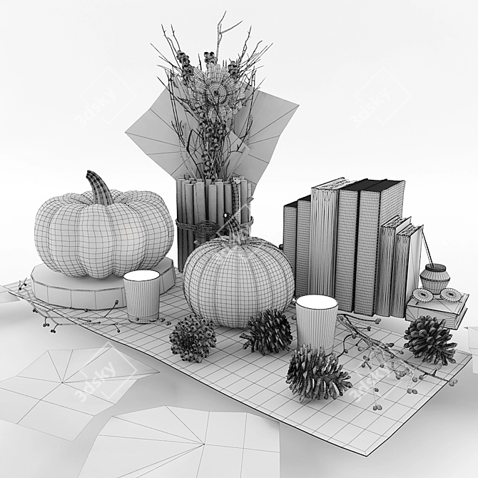 Autumn Vibes Decor Set 3D model image 3