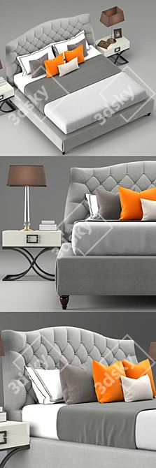 Elegant Toscanova Bed 3D model image 2