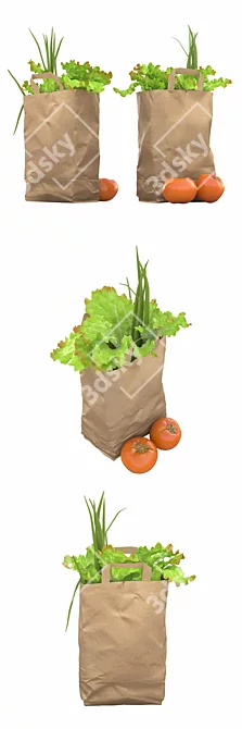 Fresh and Convenient Veggie Bundle 3D model image 2