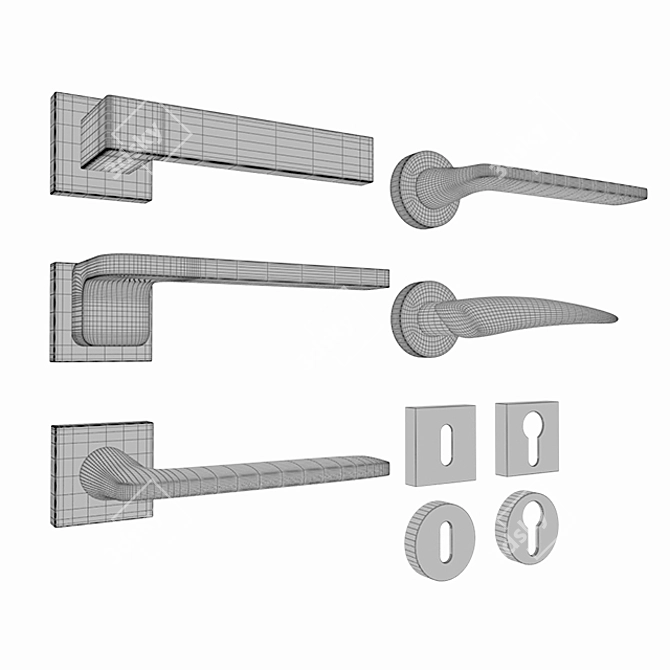 Battisti Eco Door Handles 3D model image 3