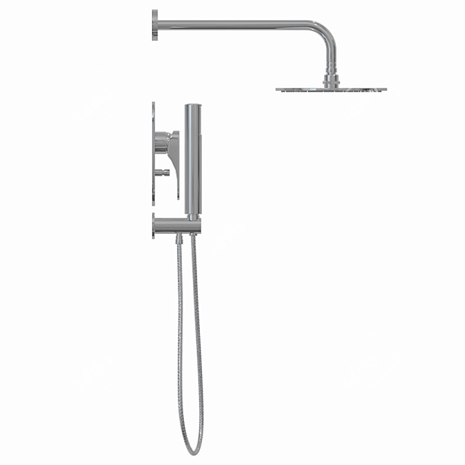 Modern Millimeter Shower System 3D model image 2