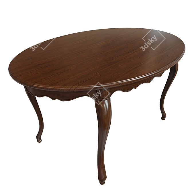 Classic Wooden Table 1500 3D model image 2