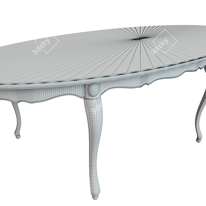 Classic Wood Table 3000 3D model image 3
