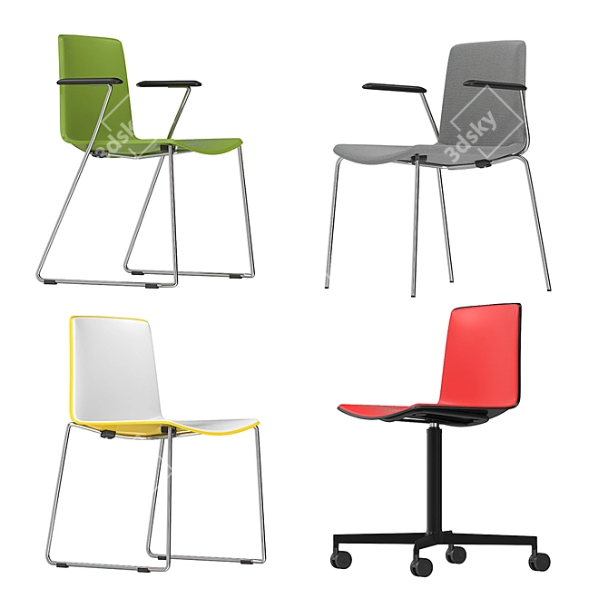 Sleek Space-Saving Tweet Chair 3D model image 1
