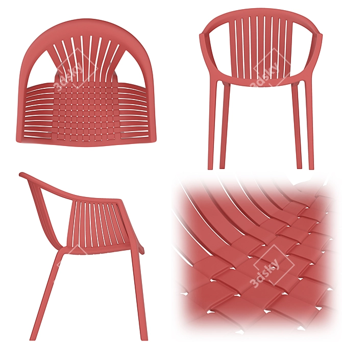 Tatami Outdoor Armchair: Lightweight, Durable & Stackable 3D model image 2