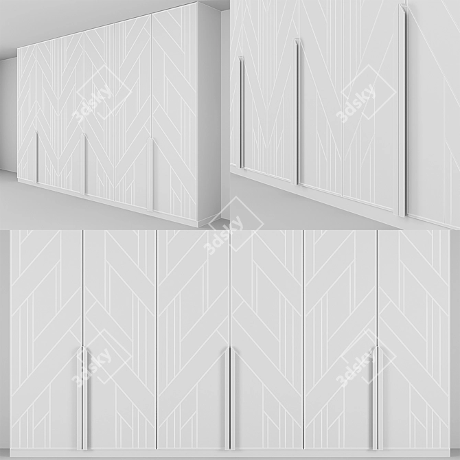 Art Deco Customizable Wardrobe 3D model image 3