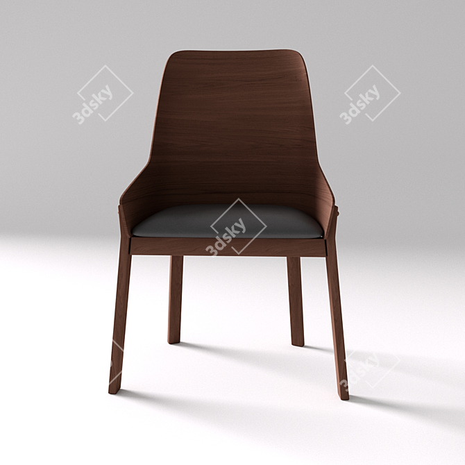 Cosmorelax Safia - Walnut Wood Chair 3D model image 2