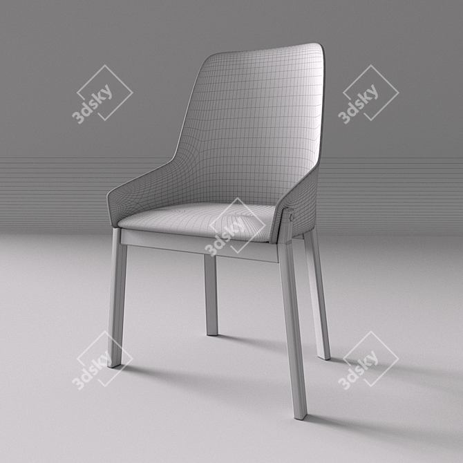 Cosmorelax Safia - Walnut Wood Chair 3D model image 3