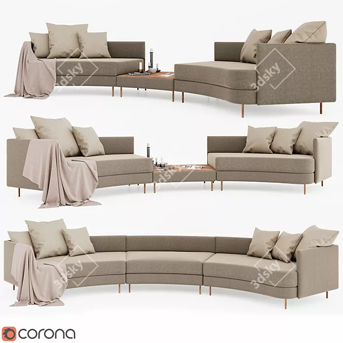Modern Carrera Sofa: Sleek Design & Ergonomic Comfort 3D model image 1