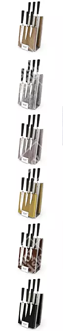 Efficient and Organized: Magnetic Kitchen Knife Set 3D model image 2