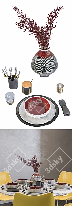 City Chic Dining Set: ForaForm Chair, Decorations & More 3D model image 2