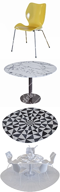 City Chic Dining Set: ForaForm Chair, Decorations & More 3D model image 3