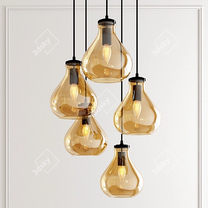 Elegant Alana Glass Pendant 3D model image 1