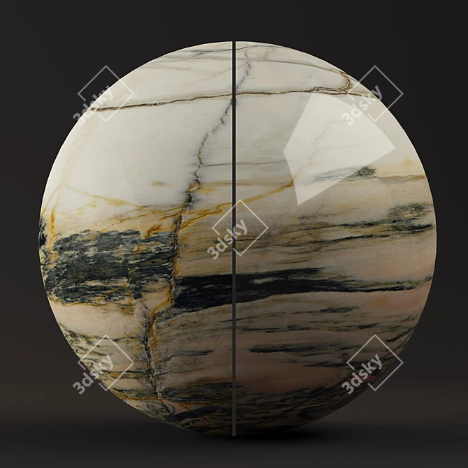 Vibrant Crystal & Smooth Marble Set 3D model image 2