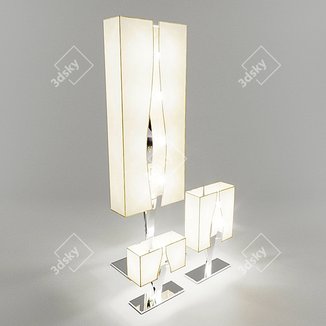 Luxurious Drop Table and Floor Lamp Set 3D model image 1