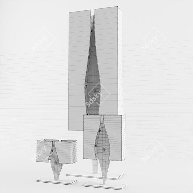 Luxurious Drop Table and Floor Lamp Set 3D model image 3