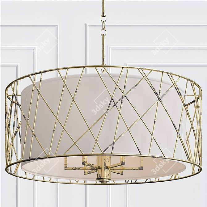 Elegant Cromwell Gold Chandelier 3D model image 2