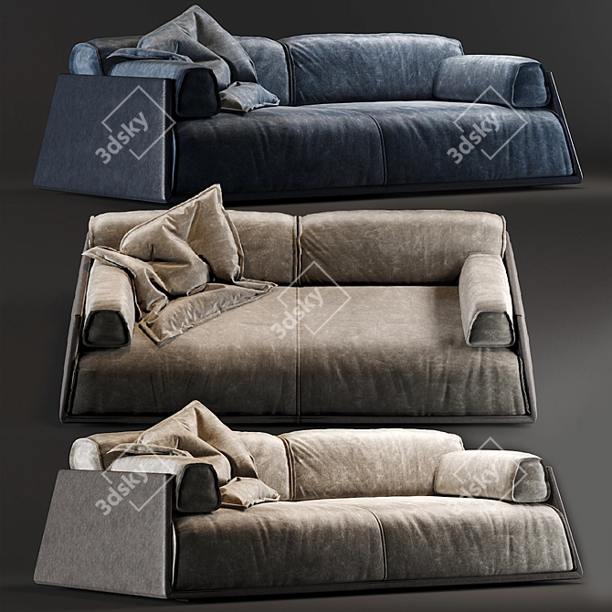 Baxter-Hard & Soft Sofa: Sleek Style 3D model image 1