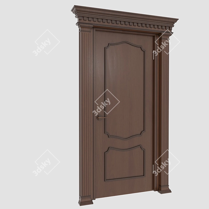 Elegant Ebony Door 3D model image 2