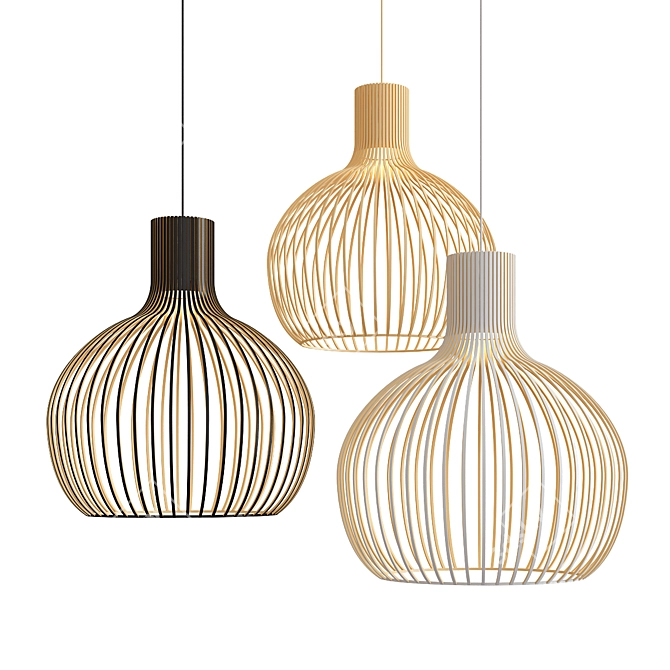 Elegant Octo Suspension Pendant 3D model image 1