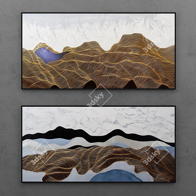 Fluid Art Set | Abstract Paintings 3D model image 1