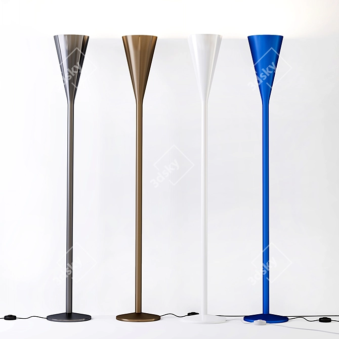 Sleek Emission Floor Lamp 3D model image 1