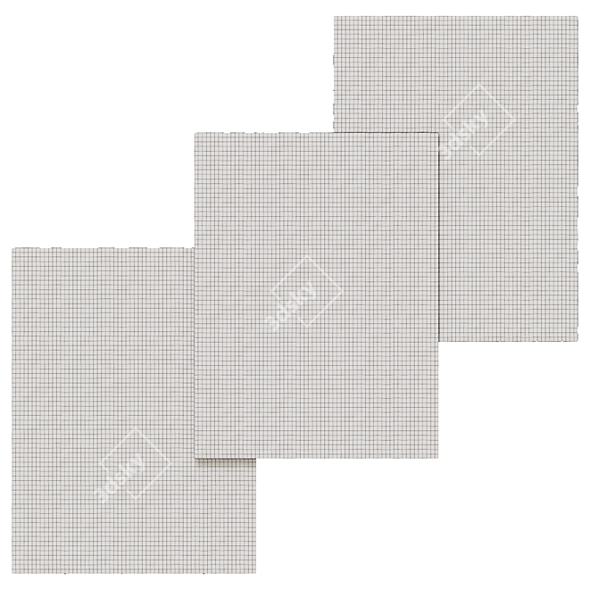 Art Moderne Bone-White Rugs 3D model image 2