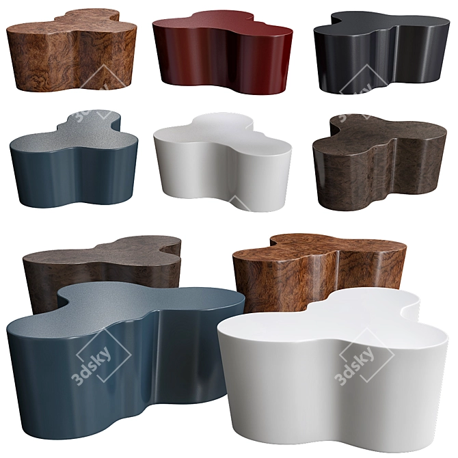 Elegant Orgo Cocktail Table 3D model image 1