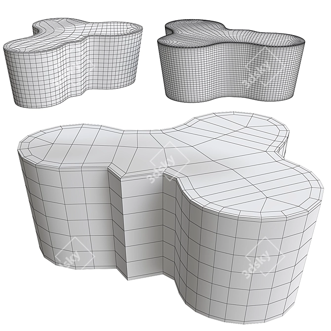 Elegant Orgo Cocktail Table 3D model image 3