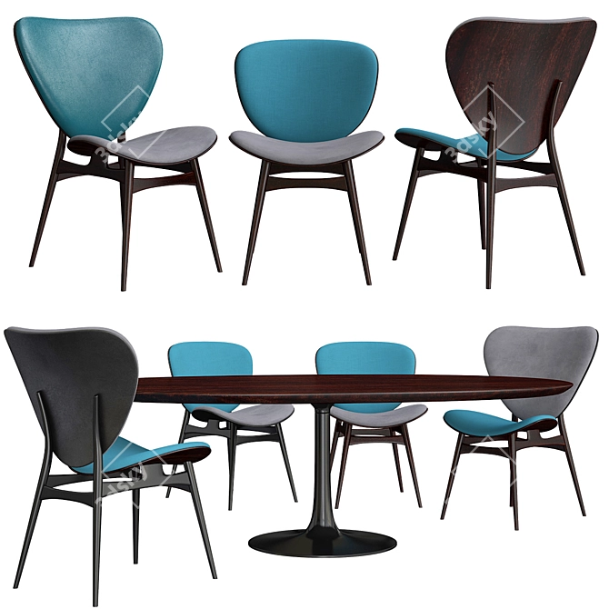 Modern Dining Set: Baxter ALVARO ALMA 3D model image 1