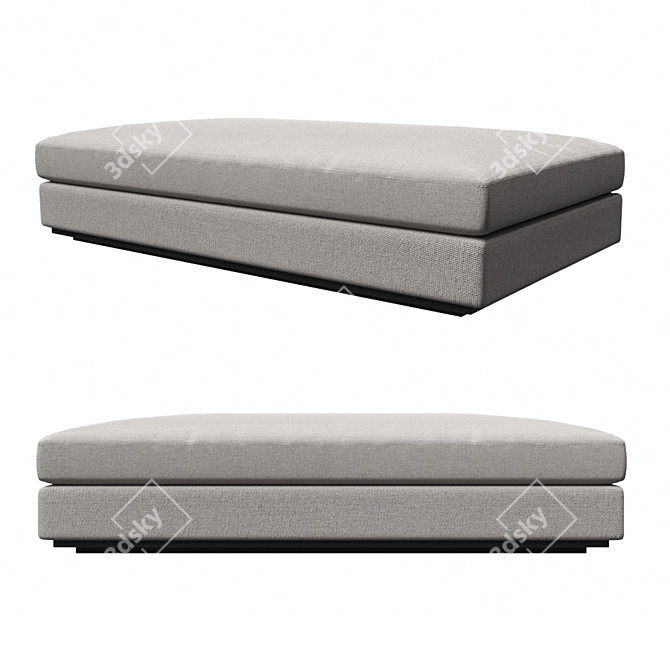Elegant Avalon White Ottoman 3D model image 1