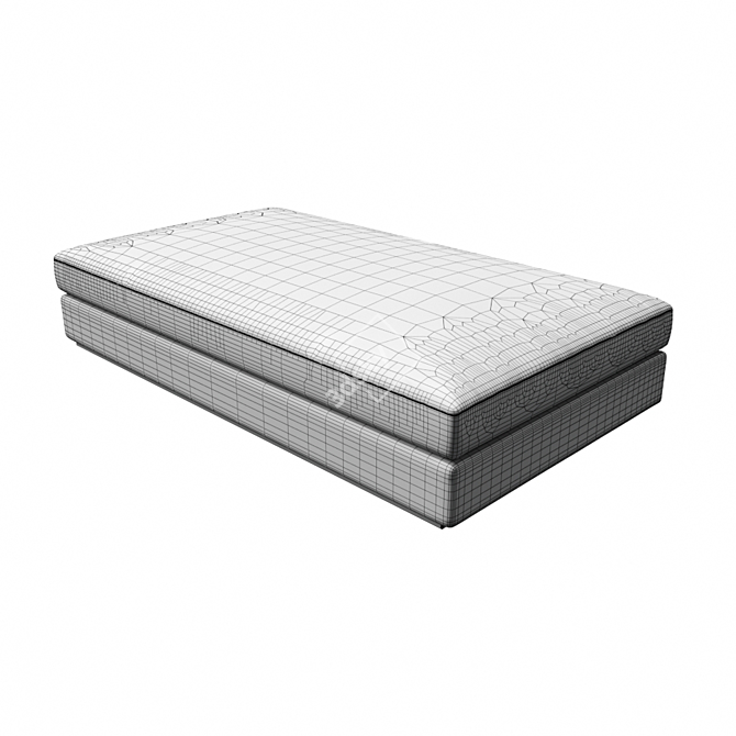 Elegant Avalon White Ottoman 3D model image 2