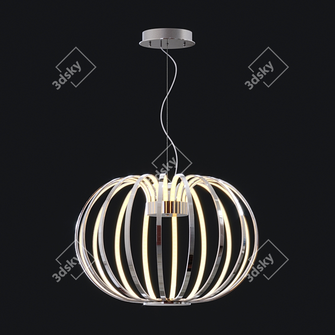 Modern Argent LED Pendant 3D model image 1