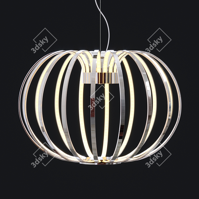 Modern Argent LED Pendant 3D model image 2