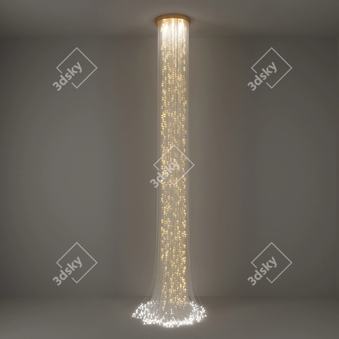 Fiber Optic Glass Chandelier 3D model image 1