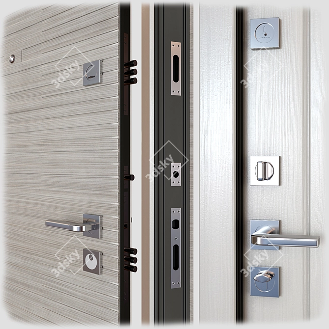 Vesta SteelGuard: Secure Entrance Metal Door 3D model image 2