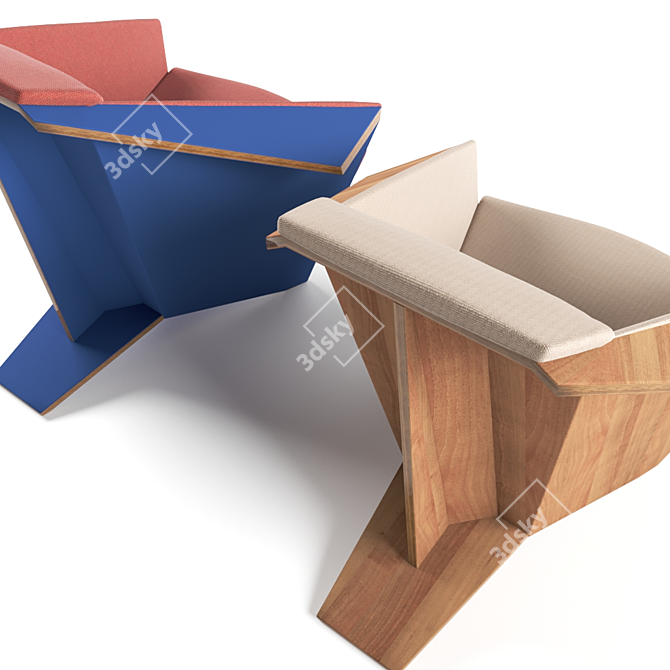 Sculptural Origami: Cassina Taliesin Armchair 3D model image 2