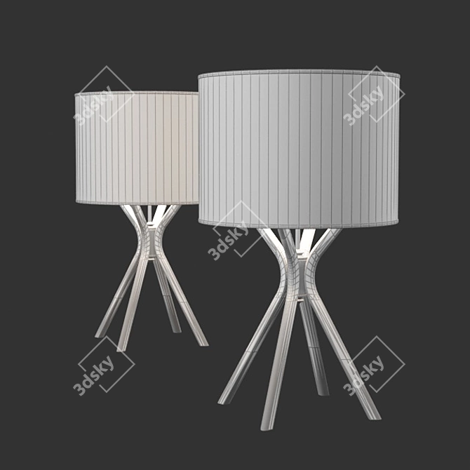 Elegant Glass Table Lamp 3D model image 2