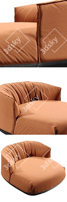 Kristalia Brioni Lounge Armchair: Comfort and Style 3D model image 2