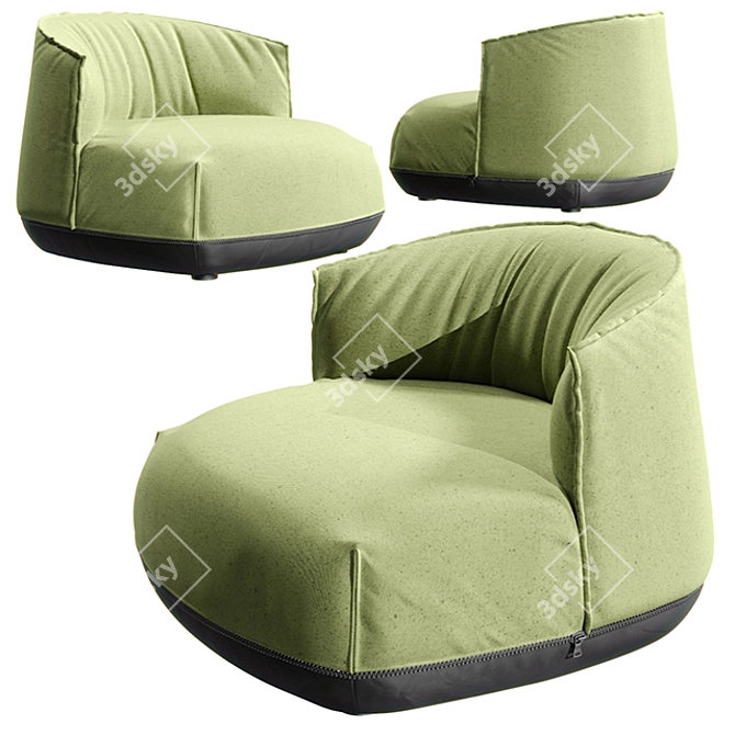 Kristalia Brioni Lounge Chair - Compact Elegance 3D model image 1