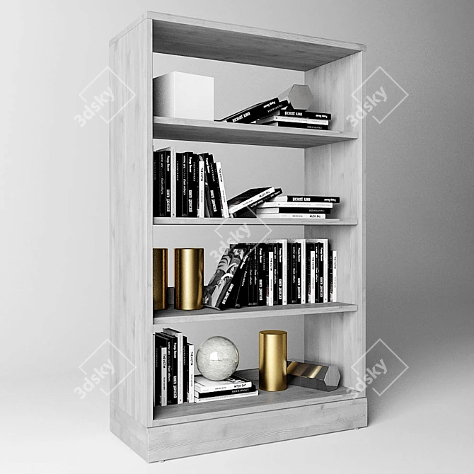Havsta Shelving Unit with Base 3D model image 1