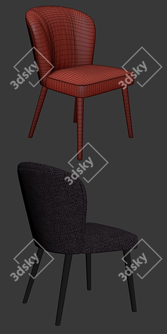 Minotti Aston & Luo Dining Chair Set: Stylish & Elegant Furniture 3D model image 3