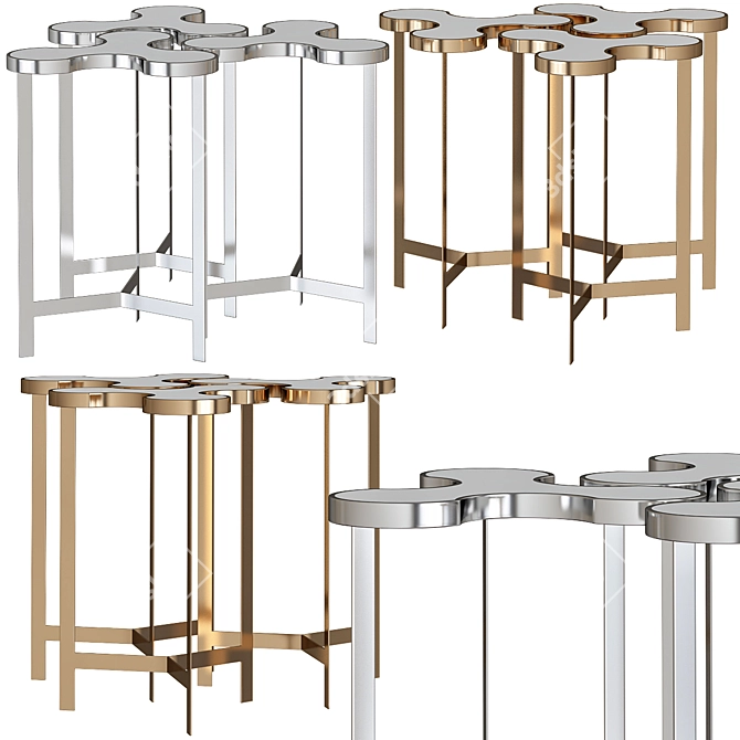 Elegant Jafar Marble End Table 3D model image 1
