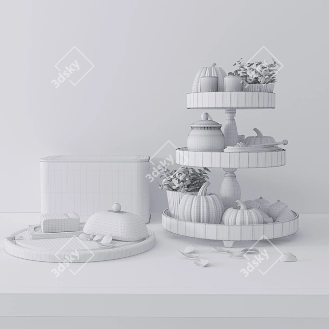 Elegant Kitchen Décor Set 3D model image 3