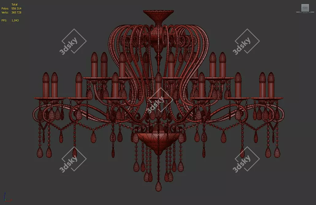 Elegant Chiaro Chandelier: Susanna Collection 3D model image 2