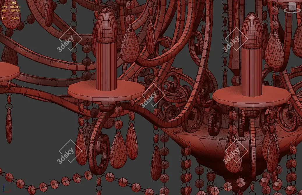 Elegant Chiaro Chandelier: Susanna Collection 3D model image 3