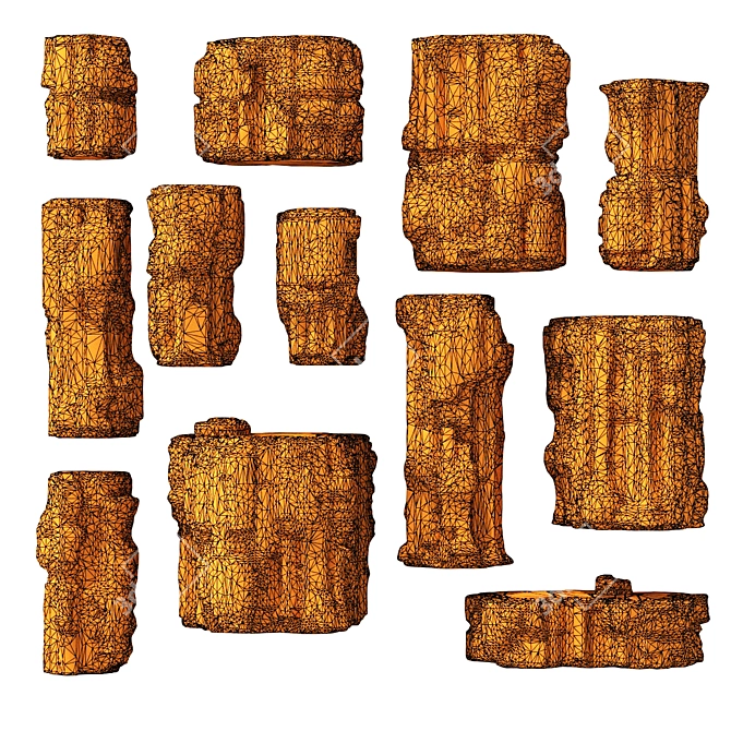 Rockstone 3D Polygon Set 3D model image 3