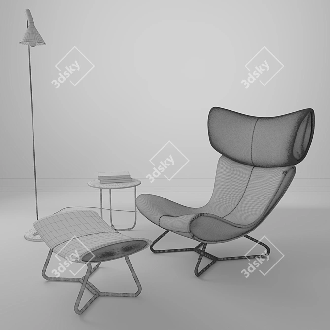 Imola Replica Lounge Chair Set 3D model image 3